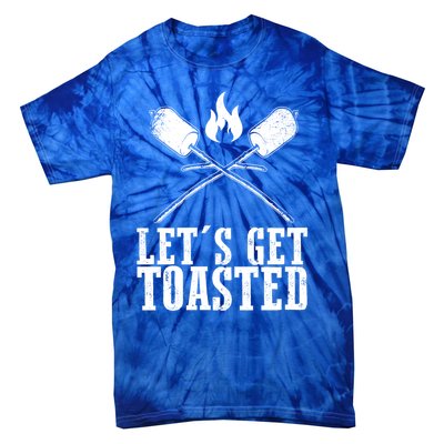 Cute Lets Get Toasted Funny Camping Gift Humor Camp Smores Gift Tie-Dye T-Shirt