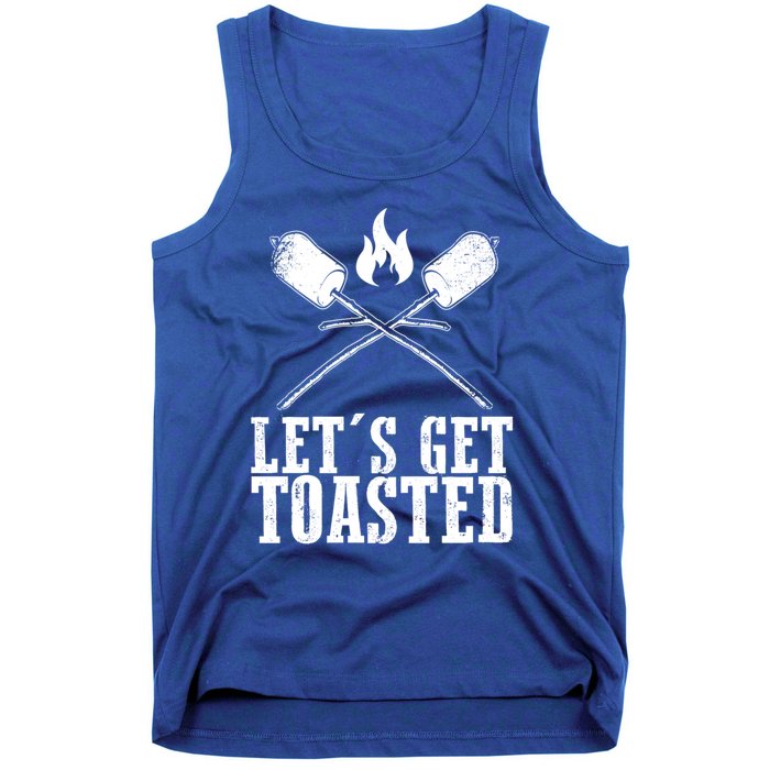 Cute Lets Get Toasted Funny Camping Gift Humor Camp Smores Gift Tank Top