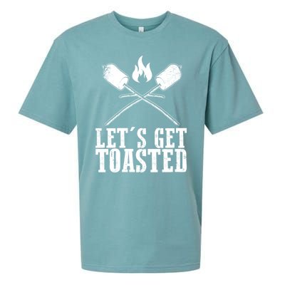 Cute Lets Get Toasted Funny Camping Gift Humor Camp Smores Gift Sueded Cloud Jersey T-Shirt