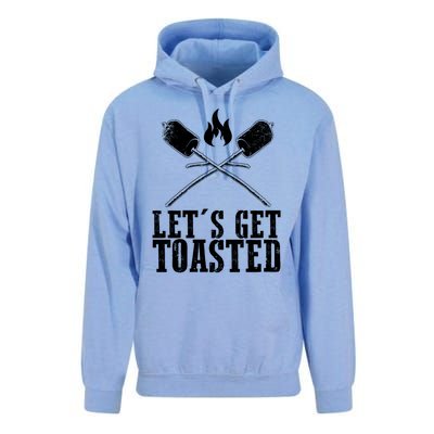 Cute Lets Get Toasted Funny Camping Gift Humor Camp Smores Gift Unisex Surf Hoodie