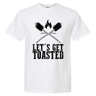 Cute Lets Get Toasted Funny Camping Gift Humor Camp Smores Gift Garment-Dyed Heavyweight T-Shirt