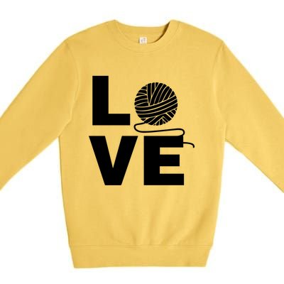 Crocheting Lover Gift Crocheting Love Yarn Gift Premium Crewneck Sweatshirt