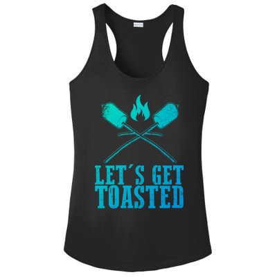 Cute Lets Get Toasted Funny Camping Gift Humor Camp Smores Gift Ladies PosiCharge Competitor Racerback Tank