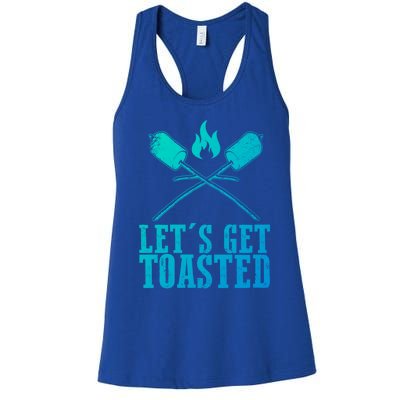 Cute Lets Get Toasted Funny Camping Gift Humor Camp Smores Gift Women's Racerback Tank