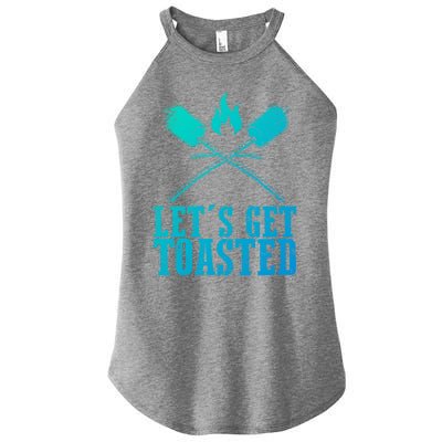 Cute Lets Get Toasted Funny Camping Gift Humor Camp Smores Gift Women’s Perfect Tri Rocker Tank