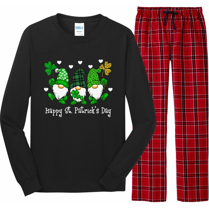 Cute Lucky Gnome Happy St Patricks Day Family Outfit Long Sleeve Pajama Set