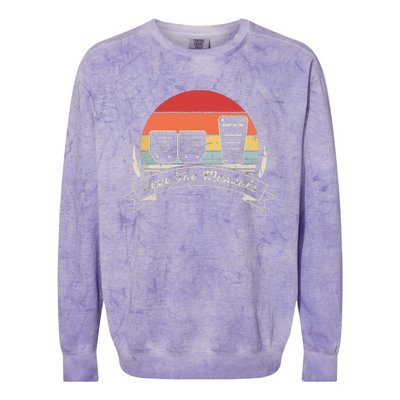 Car Lover Gift Vintage Retro Save The Manuals Stick Shift Colorblast Crewneck Sweatshirt