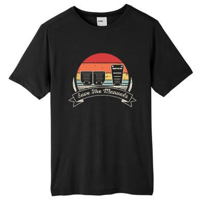 Car Lover Gift Vintage Retro Save The Manuals Stick Shift Tall Fusion ChromaSoft Performance T-Shirt