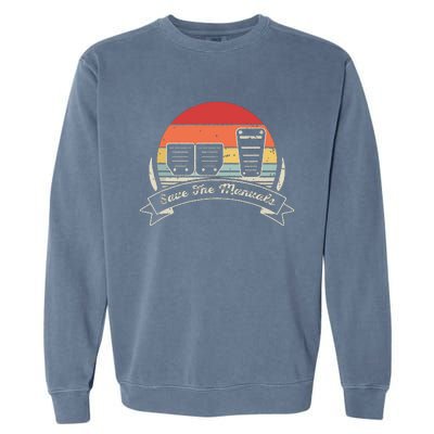 Car Lover Gift Vintage Retro Save The Manuals Stick Shift Garment-Dyed Sweatshirt