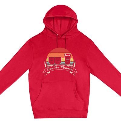 Car Lover Gift Vintage Retro Save The Manuals Stick Shift Premium Pullover Hoodie