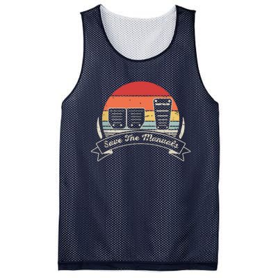 Car Lover Gift Vintage Retro Save The Manuals Stick Shift Mesh Reversible Basketball Jersey Tank