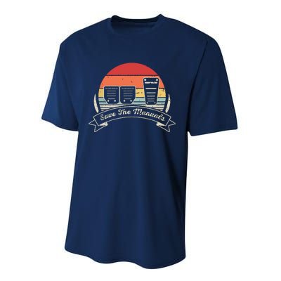 Car Lover Gift Vintage Retro Save The Manuals Stick Shift Performance Sprint T-Shirt