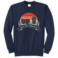 Car Lover Gift Vintage Retro Save The Manuals Stick Shift Tall Sweatshirt