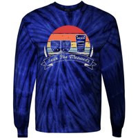 Car Lover Gift Vintage Retro Save The Manuals Stick Shift Tie-Dye Long Sleeve Shirt