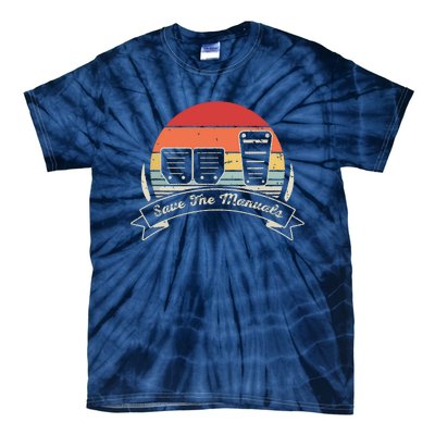 Car Lover Gift Vintage Retro Save The Manuals Stick Shift Tie-Dye T-Shirt