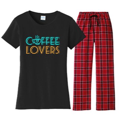 Coffee Lovers Graphic Women's Flannel Pajama Set