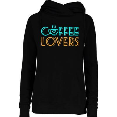 Coffee Lovers Graphic Womens Funnel Neck Pullover Hood