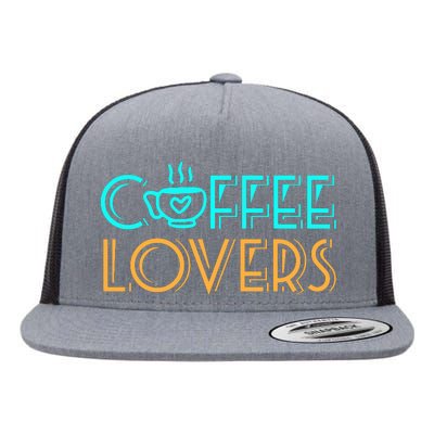 Coffee Lovers Graphic Flat Bill Trucker Hat