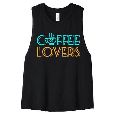 Coffee Lovers Graphic Women's Racerback Cropped Tank