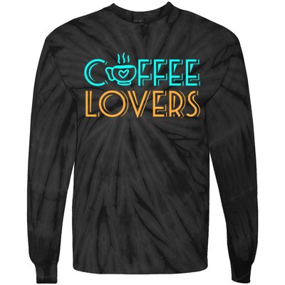 Coffee Lovers Graphic Tie-Dye Long Sleeve Shirt