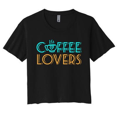 Coffee Lovers Graphic Women's Crop Top Tee