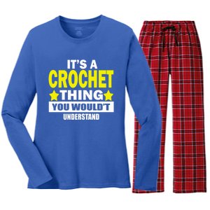 Crocheting Lover Gift Crocheting Gift Women's Long Sleeve Flannel Pajama Set 