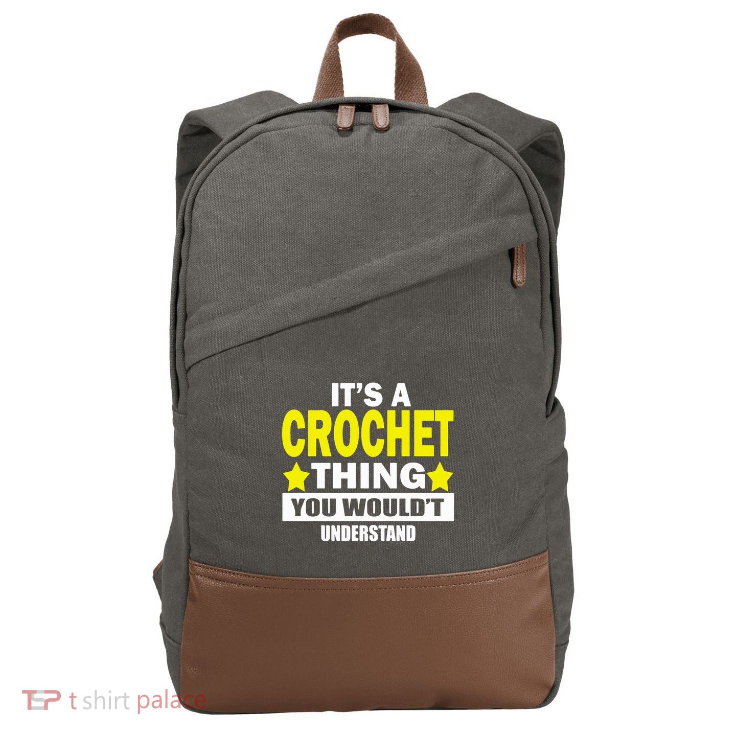 Crocheting Lover Gift Crocheting Gift Cotton Canvas Backpack