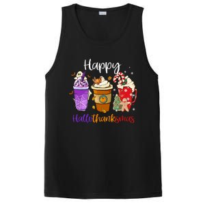 Coffee Latte Happy Hallothanksmas Halloween Thanksgiving Gift PosiCharge Competitor Tank