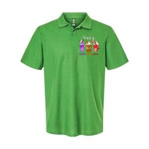 Coffee Latte Happy Hallothanksmas Halloween Thanksgiving Gift Softstyle Adult Sport Polo