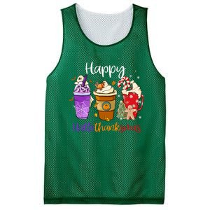 Coffee Latte Happy Hallothanksmas Halloween Thanksgiving Gift Mesh Reversible Basketball Jersey Tank