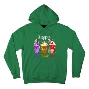 Coffee Latte Happy Hallothanksmas Halloween Thanksgiving Gift Tall Hoodie