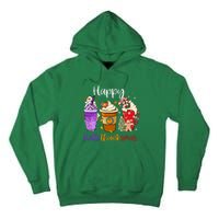 Coffee Latte Happy Hallothanksmas Halloween Thanksgiving Gift Tall Hoodie