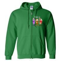 Coffee Latte Happy Hallothanksmas Halloween Thanksgiving Gift Full Zip Hoodie