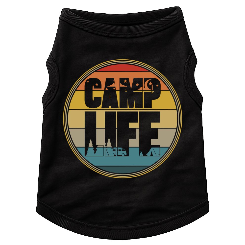 Camp Life Happy Camper Retro Camping Gift Doggie Tank