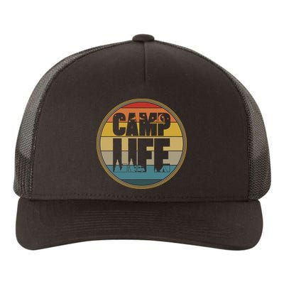 Camp Life Happy Camper Retro Camping Gift Yupoong Adult 5-Panel Trucker Hat