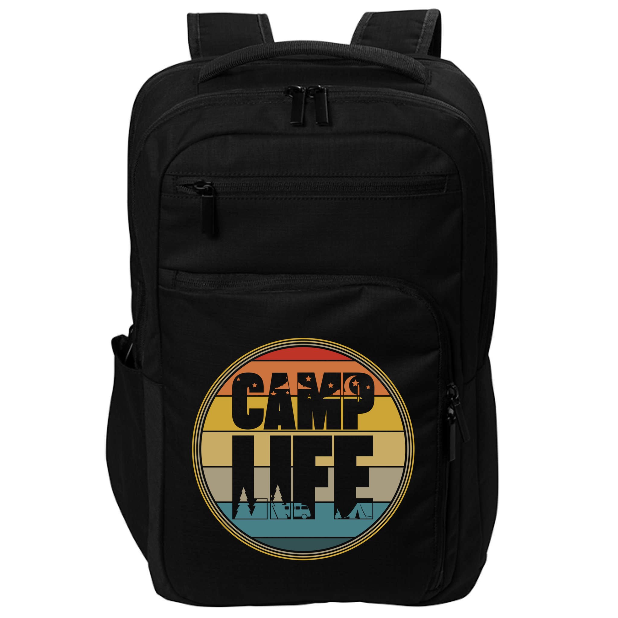 Camp Life Happy Camper Retro Camping Gift Impact Tech Backpack