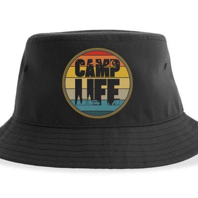 Camp Life Happy Camper Retro Camping Gift Sustainable Bucket Hat