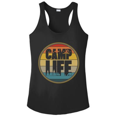 Camp Life Happy Camper Retro Camping Gift Ladies PosiCharge Competitor Racerback Tank