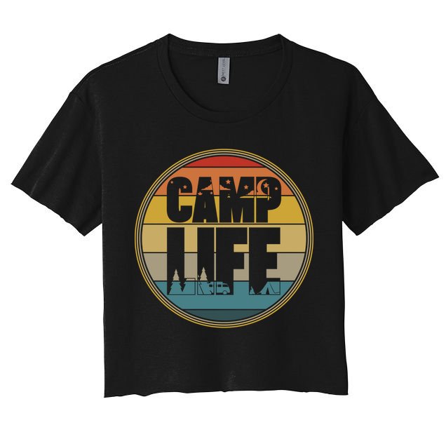 Camp Life Happy Camper Retro Camping Gift Crop Top