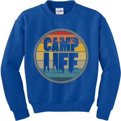 Camp Life Happy Camper Retro Camping Gift Kids Sweatshirt