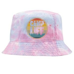 Camp Life Happy Camper Retro Camping Gift Tie-Dyed Bucket Hat