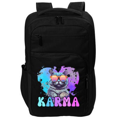 Cat Lover Heart Shape Karma Impact Tech Backpack