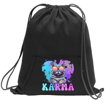 Cat Lover Heart Shape Karma Sweatshirt Cinch Pack Bag