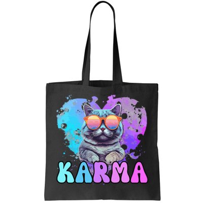 Cat Lover Heart Shape Karma Tote Bag