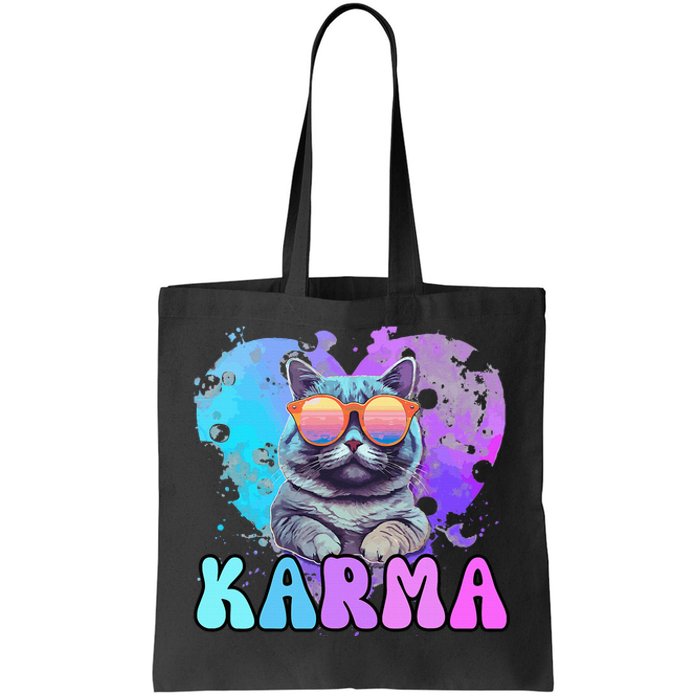 Cat Lover Heart Shape Karma Tote Bag