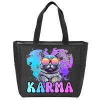 Cat Lover Heart Shape Karma Zip Tote Bag