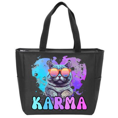 Cat Lover Heart Shape Karma Zip Tote Bag