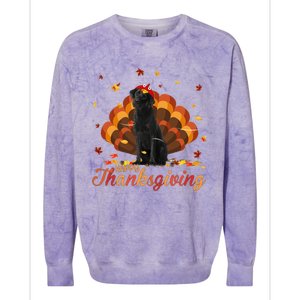 Cute Labrador Happy Thanksgiving Turkey Dog Crispy Leaf Colorblast Crewneck Sweatshirt