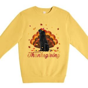 Cute Labrador Happy Thanksgiving Turkey Dog Crispy Leaf Premium Crewneck Sweatshirt