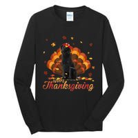 Cute Labrador Happy Thanksgiving Turkey Dog Crispy Leaf Tall Long Sleeve T-Shirt